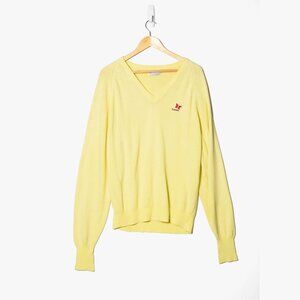 Vintage Pickering Men's Kahalua V-Neck Sweater Made in USA Yellow